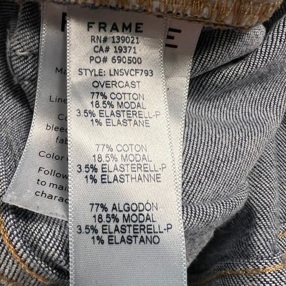 FRAME Denim Le Nouveau Straight Mid Rise Cuff Detail Cropped Jeans Size 27 - Picture 9 of 11